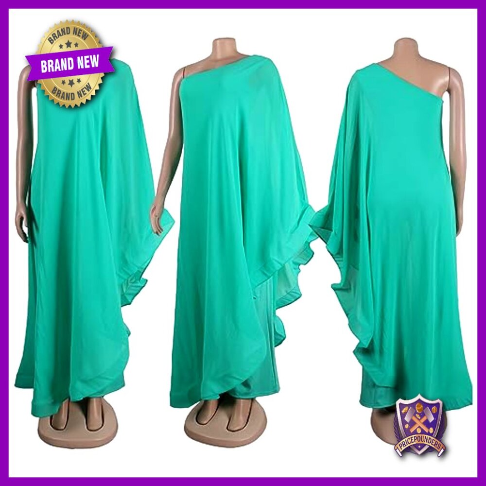 One Shoulder Ruffle Patchwork Wide Leg Jumpsuit E… - image 4